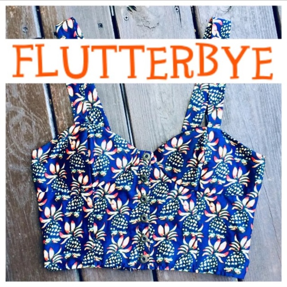 FLUTTERBYE Pineapple Crop Top
